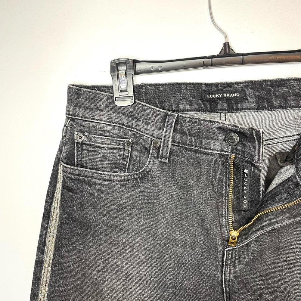 Lucky Brand Black Bedazzled Capri pants